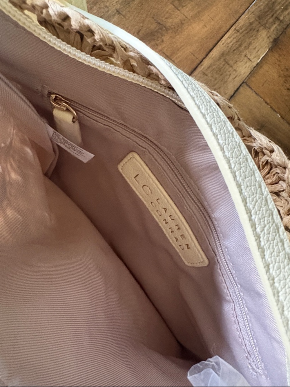 LC Lauren Conrad Summer straw zip crossbody bag NWT - Picture 3 of 3